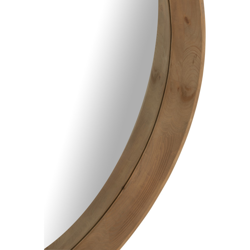 Grand Miroir mural moderne Rond 90x90 en Bois MDF Naturel Magnico - 4