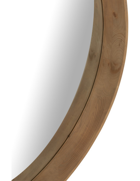 Grand Miroir mural moderne Rond 90x90 en Bois MDF Naturel Magnico - 4