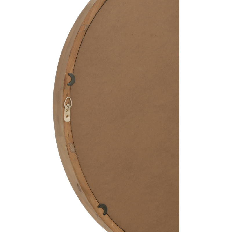 Grand Miroir mural moderne Rond 90x90 en Bois MDF Naturel Magnico - 5