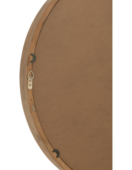 Grand Miroir mural moderne Rond 90x90 en Bois MDF Naturel Magnico - 5