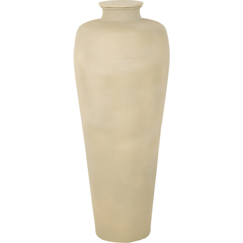 Grand Vase moderne chic XL Amphore Hauteur 101 cm en Métal Blanc écru Prestigo - 1