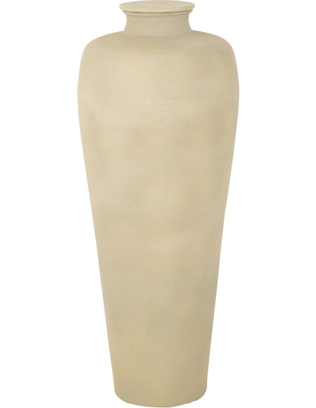 Grand Vase moderne chic XL Amphore Hauteur 101 cm en Métal Blanc écru Prestigo - 1