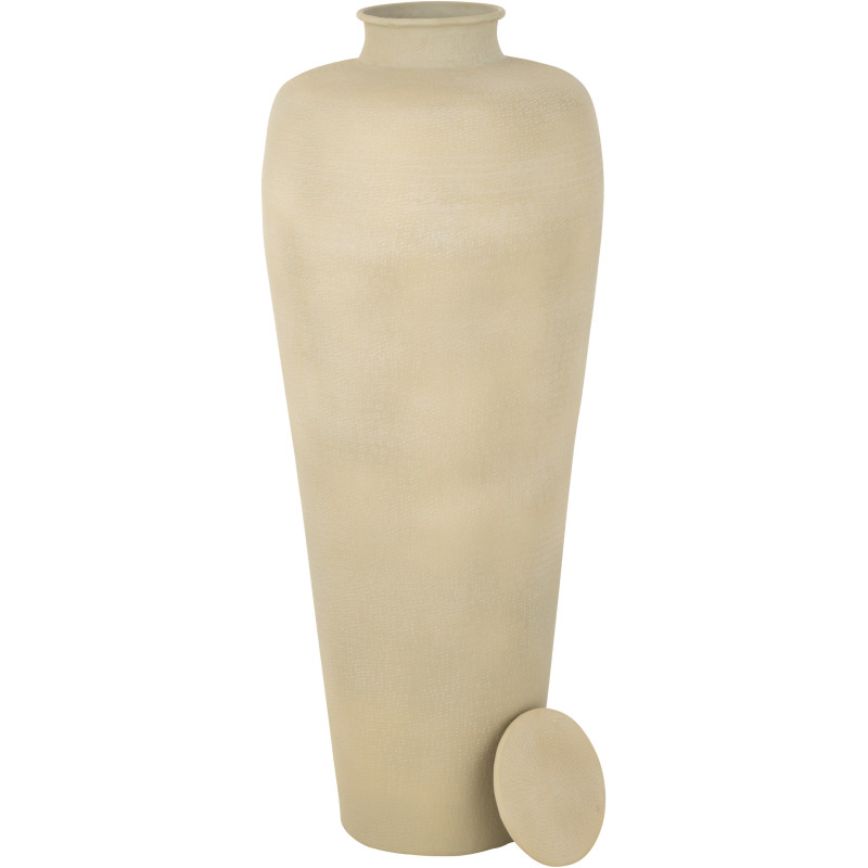 Grand Vase moderne chic XL Amphore Hauteur 101 cm en Métal Blanc écru Prestigo - 2