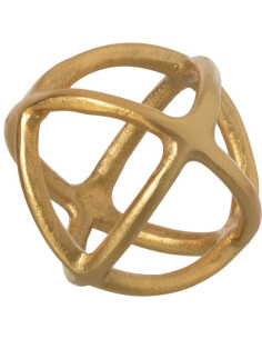 Petite Sculpture déco moderne abstraite Boule 10 cm en Métal Doré Sphary - 1