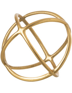 Sculpture déco moderne abstraite Boule 20 cm en Métal Doré Sphary - 1