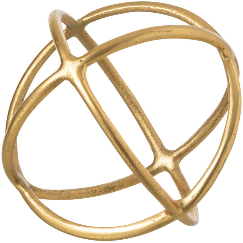 Sculpture déco moderne abstraite Boule 20 cm en Métal Doré Sphary - 1