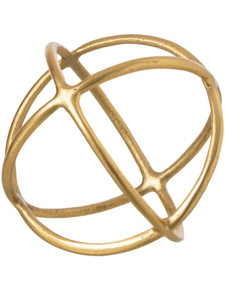 Sculpture déco moderne abstraite Boule 20 cm en Métal Doré Sphary - 1