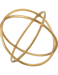 Grande Sculpture déco moderne abstraite Boule 30 cm en Métal Doré Sphary - 1