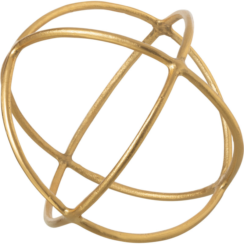 Grande Sculpture déco moderne abstraite Boule 30 cm en Métal Doré Sphary - 1
