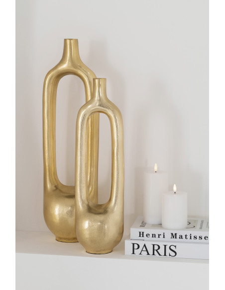 Grand Vase déco design Hauteur 51 cm en Métal Doré Hollow - 2