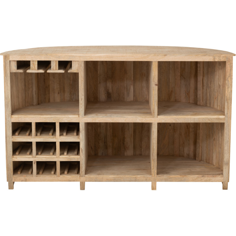 Grand Meuble bar rustique chic 5 étagères 9 range-bouteilles en Bois de manguier Naturel Lounge - 4