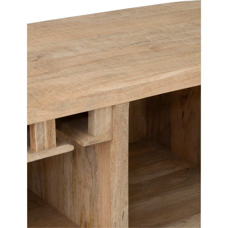 Grand Meuble bar rustique chic 5 étagères 9 range-bouteilles en Bois de manguier Naturel Lounge - 6