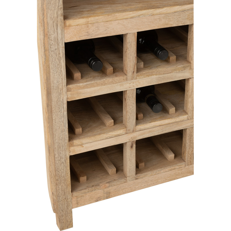 Grand Meuble bar rustique chic 5 étagères 9 range-bouteilles en Bois de manguier Naturel Lounge - 8