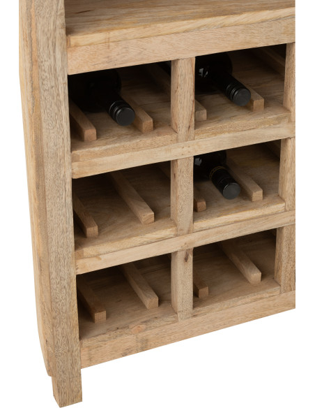 Grand Meuble bar rustique chic 5 étagères 9 range-bouteilles en Bois de manguier Naturel Lounge - 8