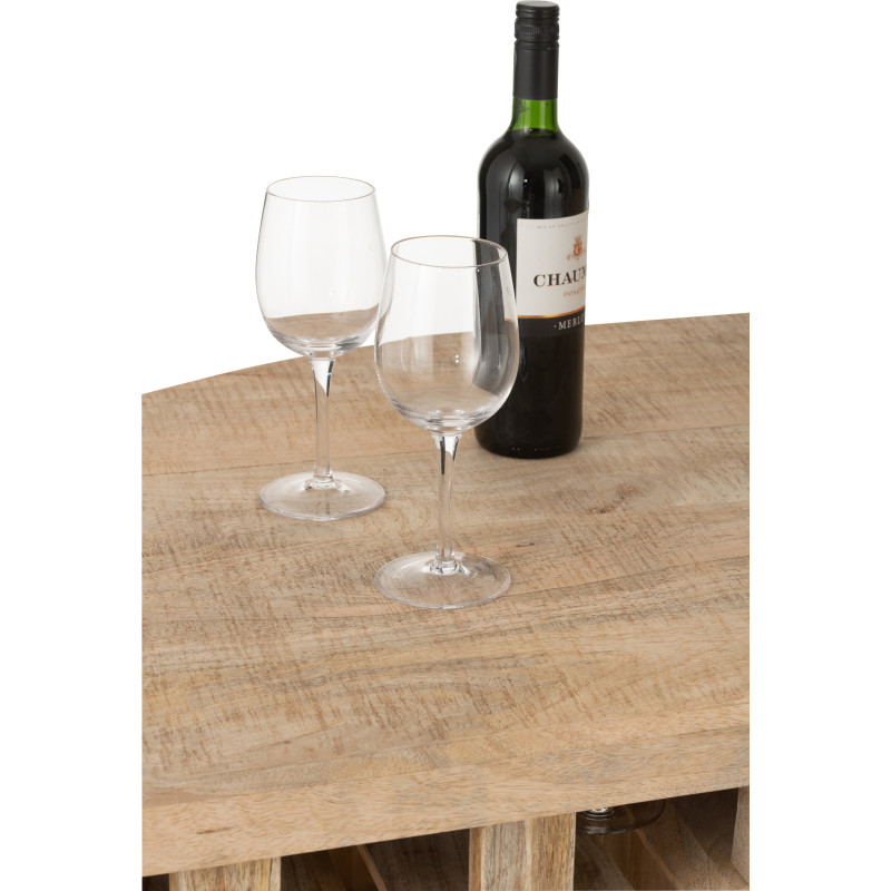 Grand Meuble bar rustique chic 5 étagères 9 range-bouteilles en Bois de manguier Naturel Lounge - 9