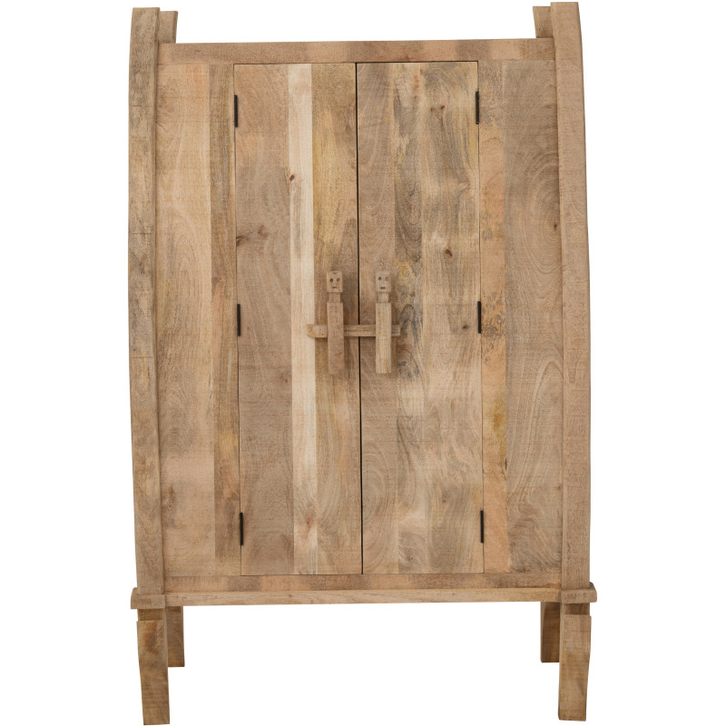 Grand Buffet ethnique chic Haut 2 portes en Bois de manguier Naturel Silex - 2