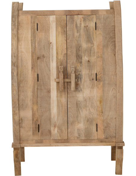 Grand Buffet ethnique chic Haut 2 portes en Bois de manguier Naturel Silex - 2