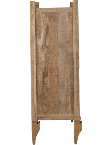 Grand Buffet ethnique chic Haut 2 portes en Bois de manguier Naturel Silex - 3
