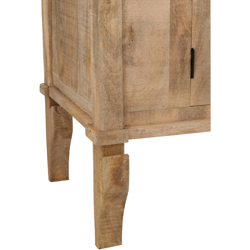 Grand Buffet ethnique chic Haut 2 portes en Bois de manguier Naturel Silex - 5
