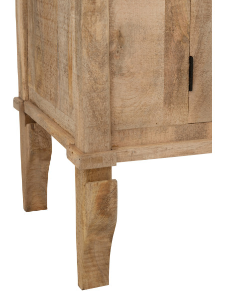 Grand Buffet ethnique chic Haut 2 portes en Bois de manguier Naturel Silex - 5