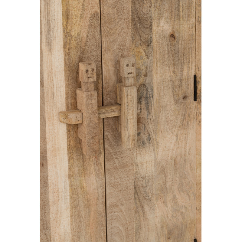 Grand Buffet ethnique chic Haut 2 portes en Bois de manguier Naturel Silex - 6