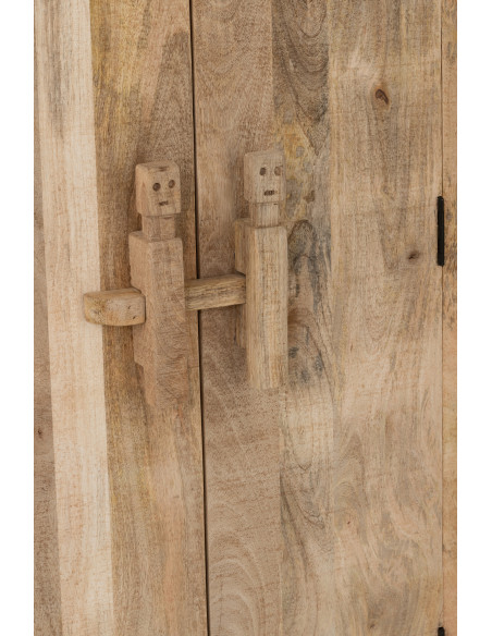 Grand Buffet ethnique chic Haut 2 portes en Bois de manguier Naturel Silex - 6