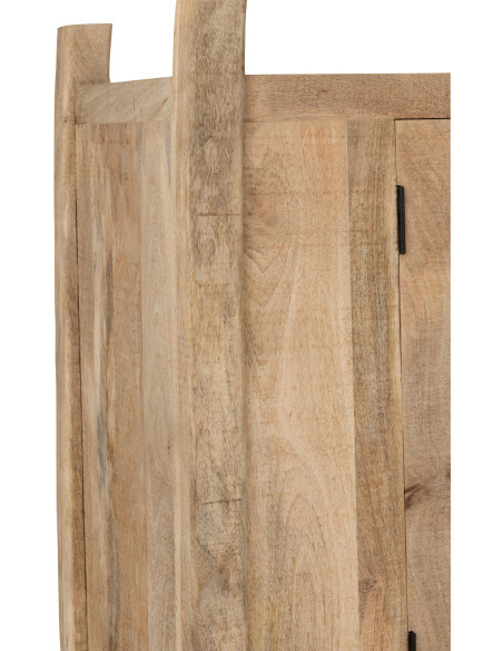 Grand Buffet ethnique chic Haut 2 portes en Bois de manguier Naturel Silex - 7