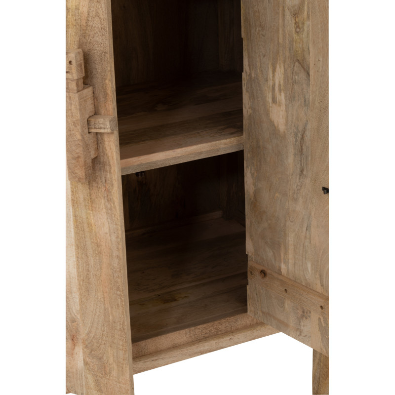Grand Buffet ethnique chic Haut 2 portes en Bois de manguier Naturel Silex - 8