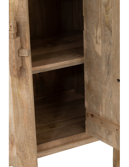 Grand Buffet ethnique chic Haut 2 portes en Bois de manguier Naturel Silex - 8
