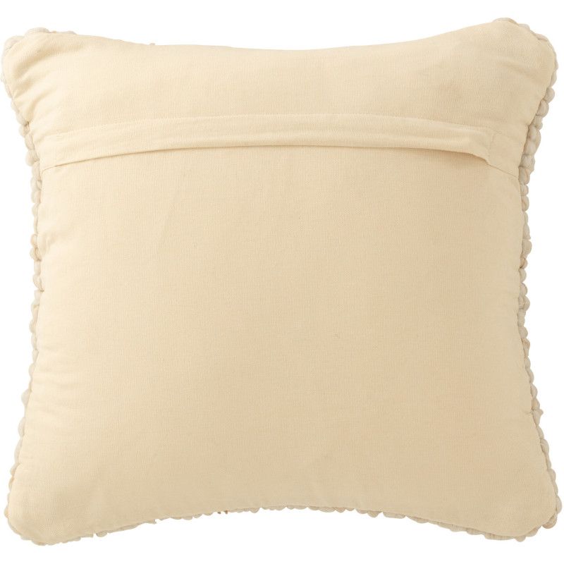 Coussin scandinave chic Carré 45x45 en Tissu Beige Blanc écru Motif tissé Evarst - 3