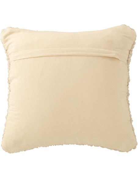 Coussin scandinave chic Carré 45x45 en Tissu Beige Blanc écru Motif tissé Evarst - 3
