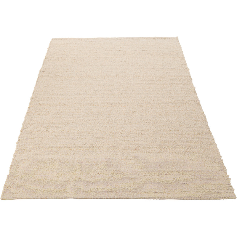 Grand Tapis scandinave chic Rectangulaire 200x300 en Tissu Beige Blanc écru Motif tissé Evarst - 1