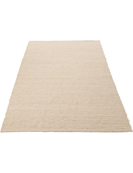 Grand Tapis scandinave chic Rectangulaire 200x300 en Tissu Beige Blanc écru Motif tissé Evarst - 1