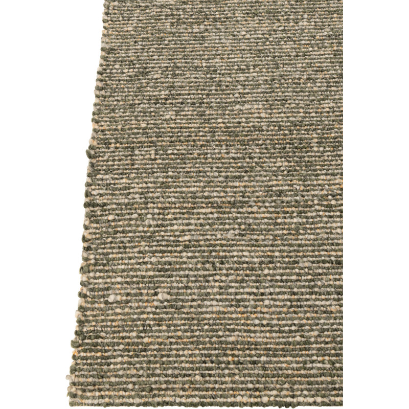 Grand Tapis scandinave chic Rectangulaire 200x300 en Tissu Vert olive Blanc écru Motif tissé Evarst - 2