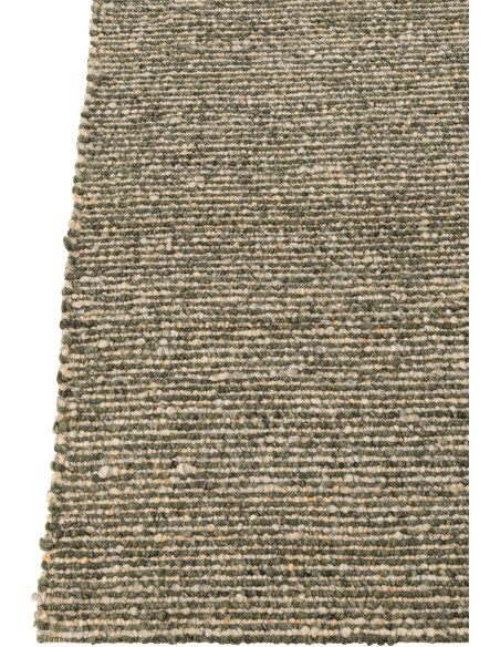 Grand Tapis scandinave chic Rectangulaire 200x300 en Tissu Vert olive Blanc écru Motif tissé Evarst - 2