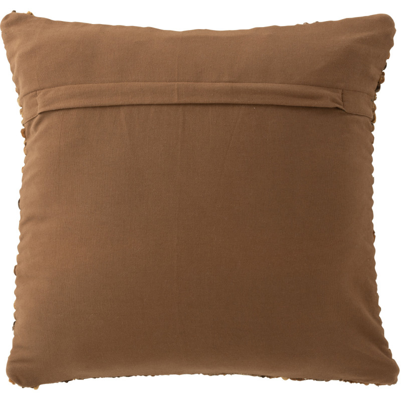 Coussin scandinave chic Carré 45x45 en Laine Marron clair Marron foncé Motif tissé Woolly J-Line - 3