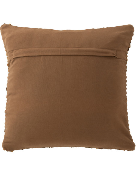 Coussin scandinave chic Carré 45x45 en Laine Marron clair Marron foncé Motif tissé Woolly J-Line - 3