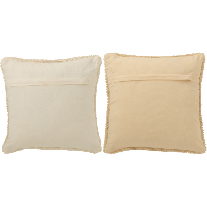 Coussin de Noël déco Carré 45x45 en Tissu Blanc Beige Hohoho (Lot de 2) - 3