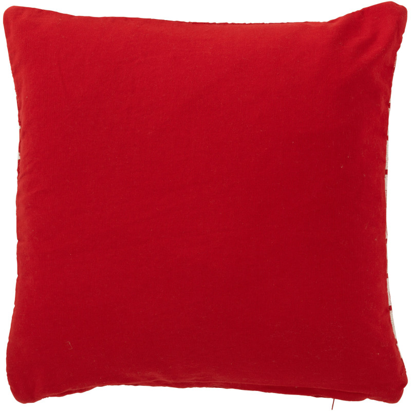 Coussin original moderne Carré 45x45 en Coton Rouge Blanc Motif sapins de Noël Nordora - 2