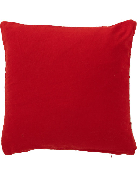 Coussin original moderne Carré 45x45 en Coton Rouge Blanc Motif sapins de Noël Nordora - 2