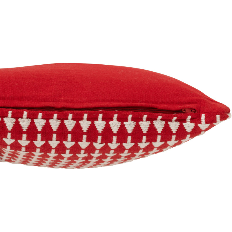 Coussin original moderne Carré 45x45 en Coton Rouge Blanc Motif sapins de Noël Nordora - 3