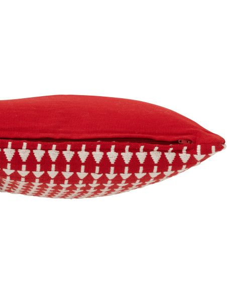 Coussin original moderne Carré 45x45 en Coton Rouge Blanc Motif sapins de Noël Nordora - 3