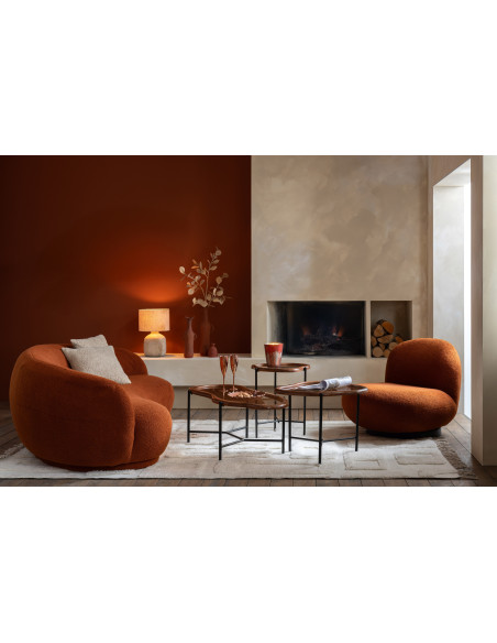 Grand Tapis moderne relief avec franges Rectangulaire 200x300 en Laine Blanc ivoire Tufté Motif géométrique Nivora - 2