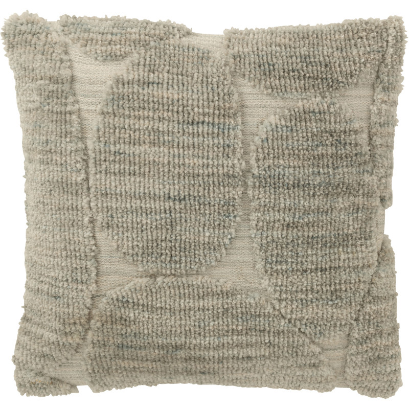 Coussin moderne relief Carré 45x45 en Tissu Gris bleu Tufté Motif géométrique Orbessa - 1