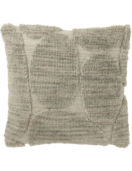 Coussin moderne relief Carré 45x45 en Tissu Gris bleu Tufté Motif géométrique Orbessa - 1
