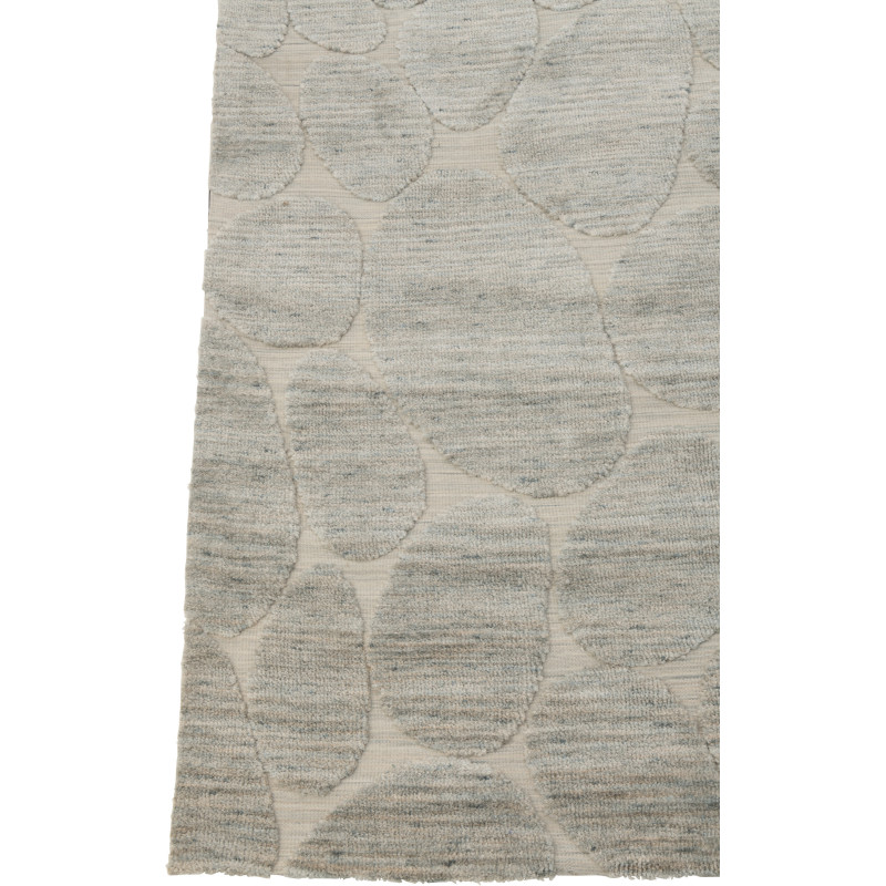 Grand Tapis moderne relief avec franges Rectangulaire 200x300 en Tissu Gris bleu Tufté Motif géométrique Orbessa - 2