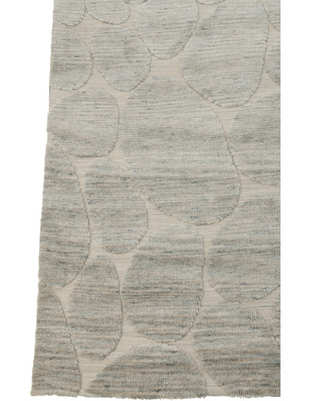 Grand Tapis moderne relief avec franges Rectangulaire 200x300 en Tissu Gris bleu Tufté Motif géométrique Orbessa - 2