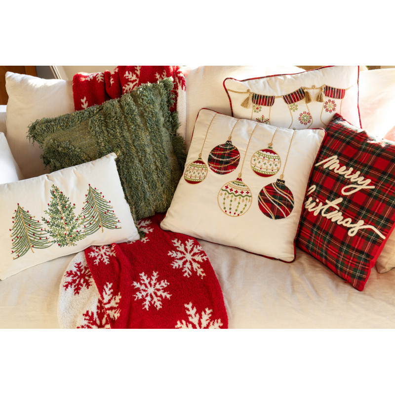 Coussin moderne poils longs Carré 45x45 en Laine Vert kaki Tufté Shaggy - 2