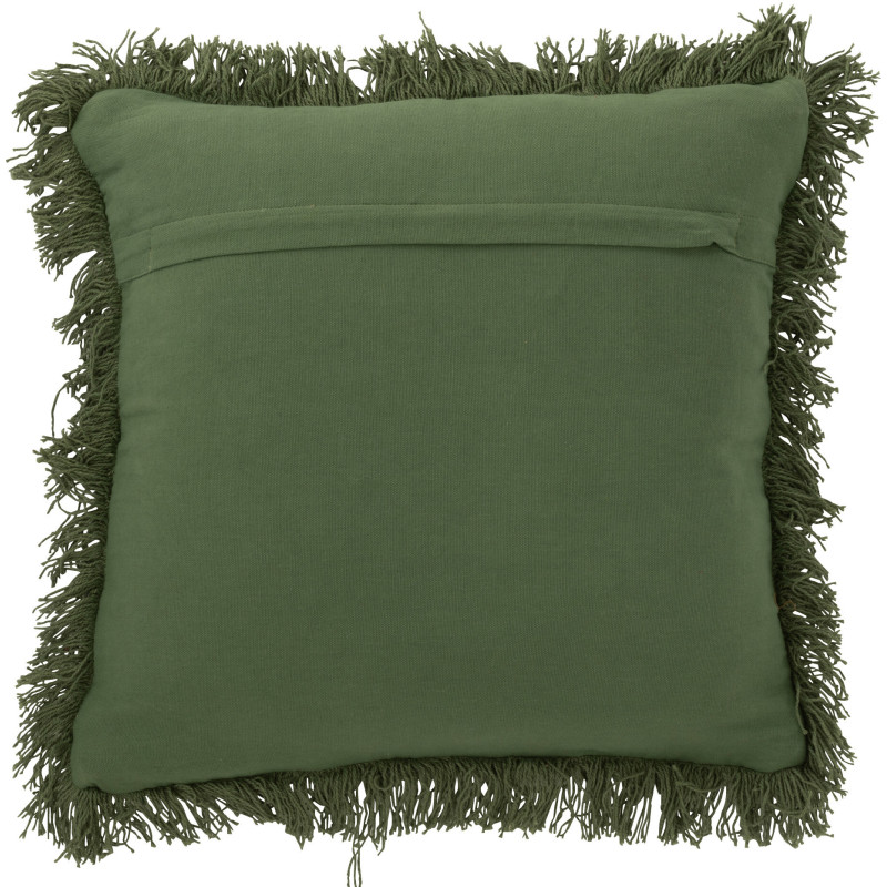 Coussin moderne poils longs Carré 45x45 en Laine Vert kaki Tufté Shaggy - 3