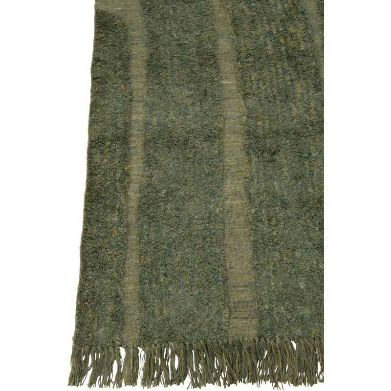 Grand Tapis moderne poils longs Rectangulaire 200x300 en Laine Vert kaki Tufté Shaggy - 3
